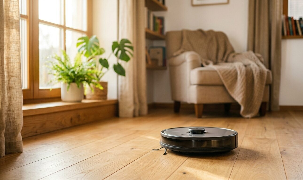 吸引・水拭き対応のロボット掃除機をペット目線で比較するイメージ