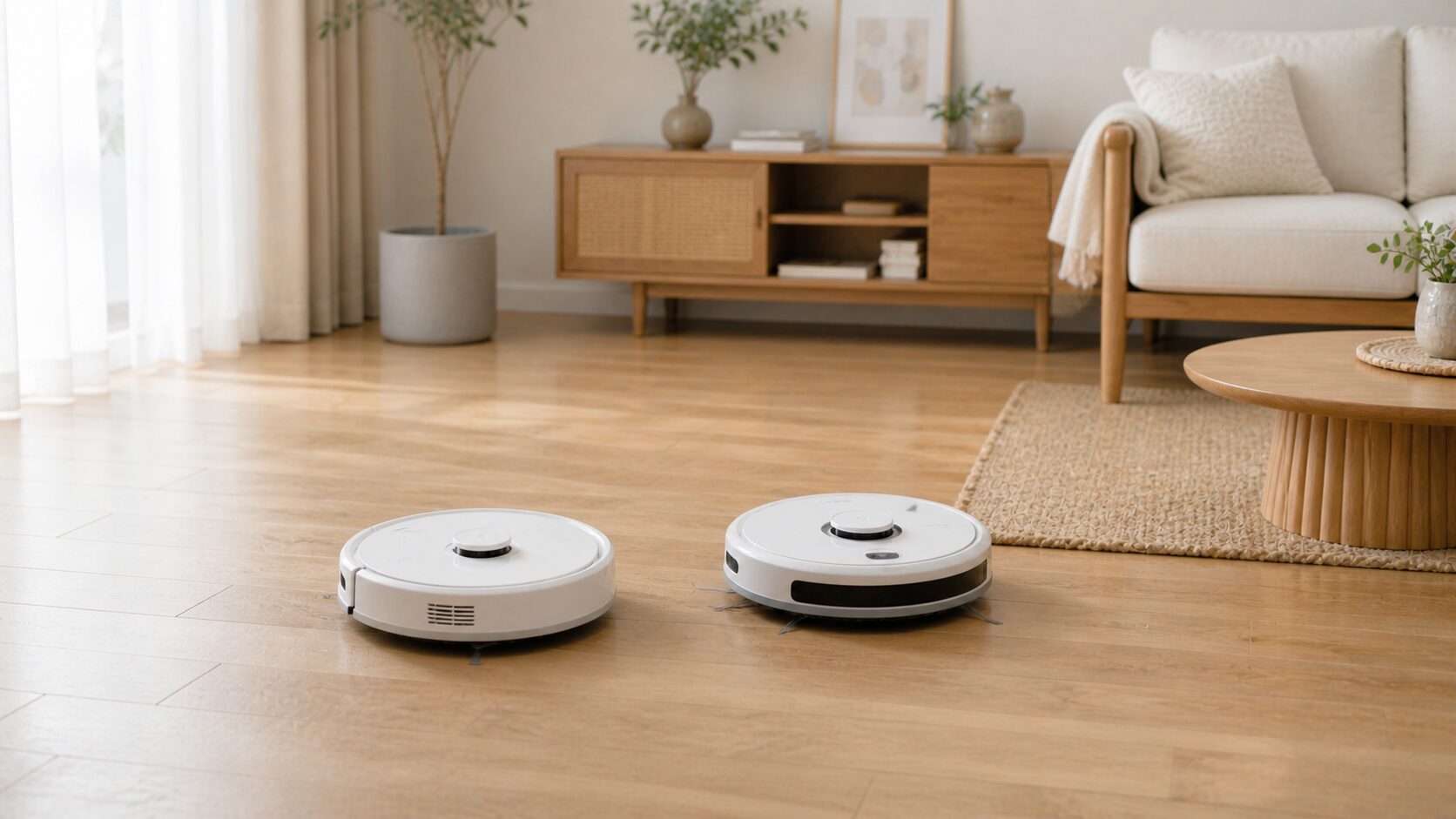 猫のいる部屋でNarwalとルンバを比較するイメージ