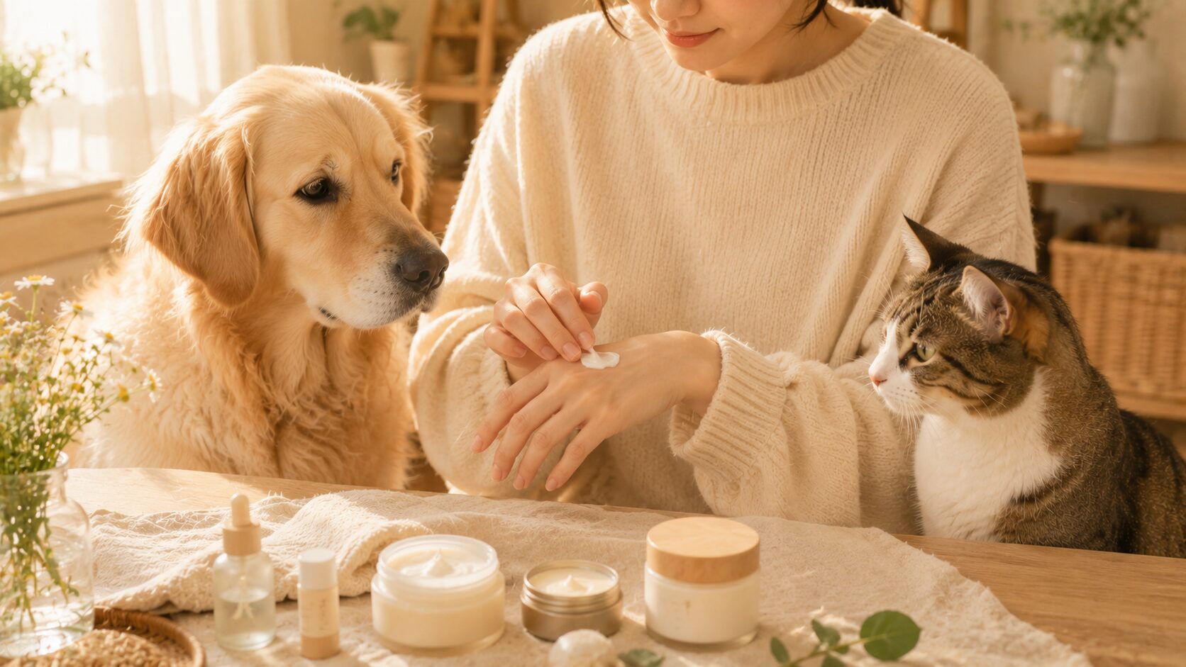 ペットが舐めても安心な成分のサプミーレハンドクリームのイメージ